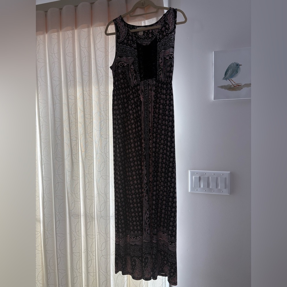 Style & Co. Black and Cream Maxi Dress